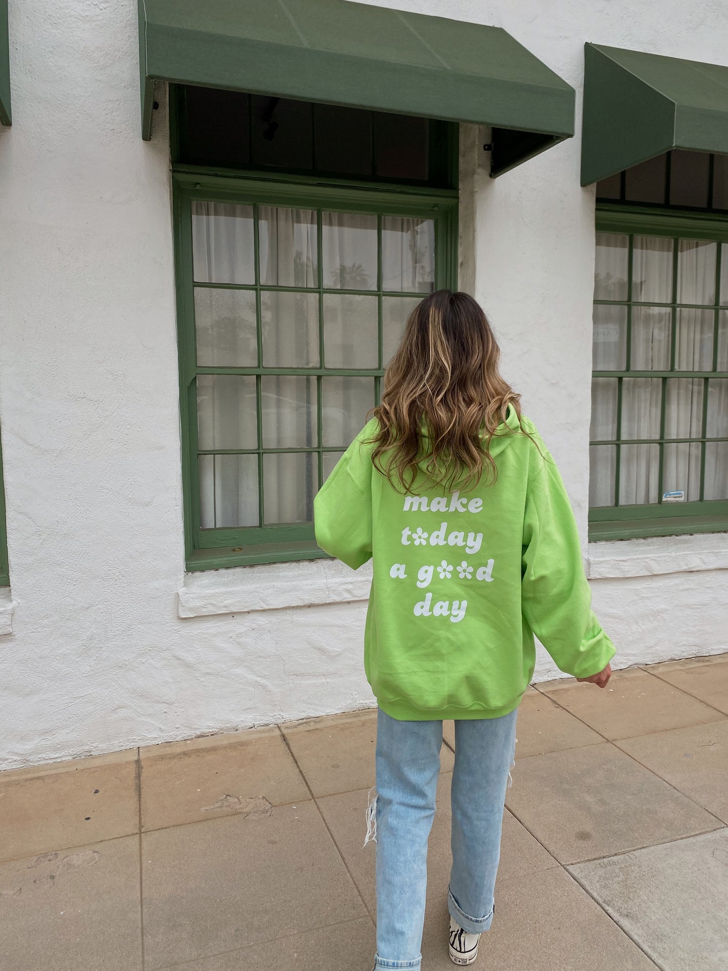 kiwi "make today a good day" hoodie