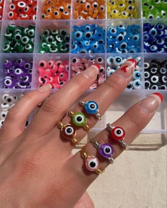 evil eye wire rings