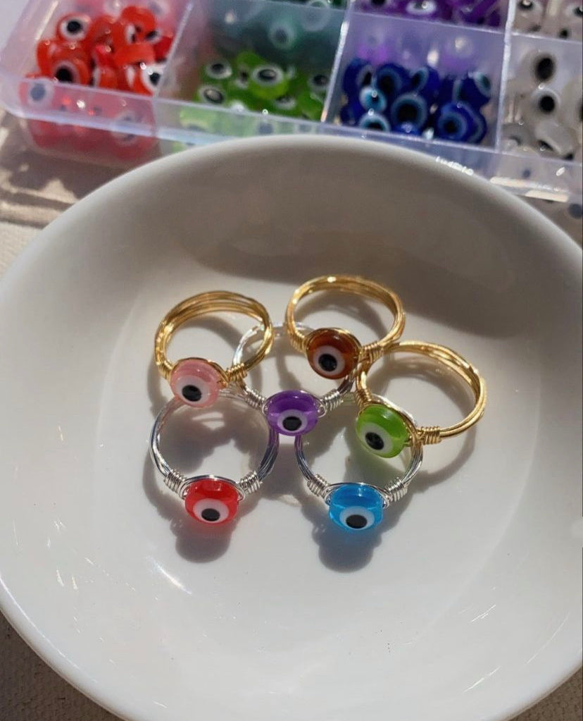 evil eye wire rings